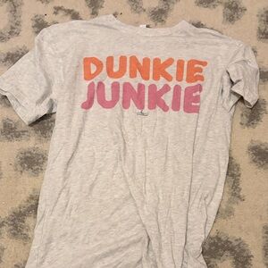 Next Level Apparel Gray Tee with Pink and Orange Print